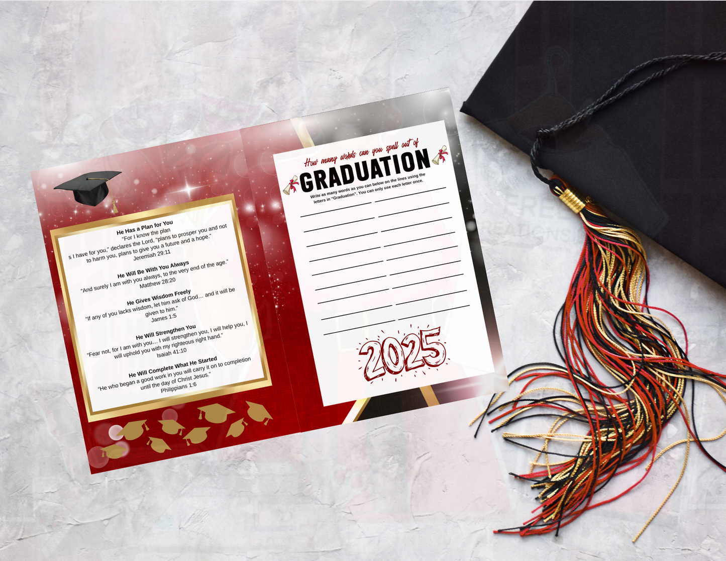 Red and Gold Grad Booklet