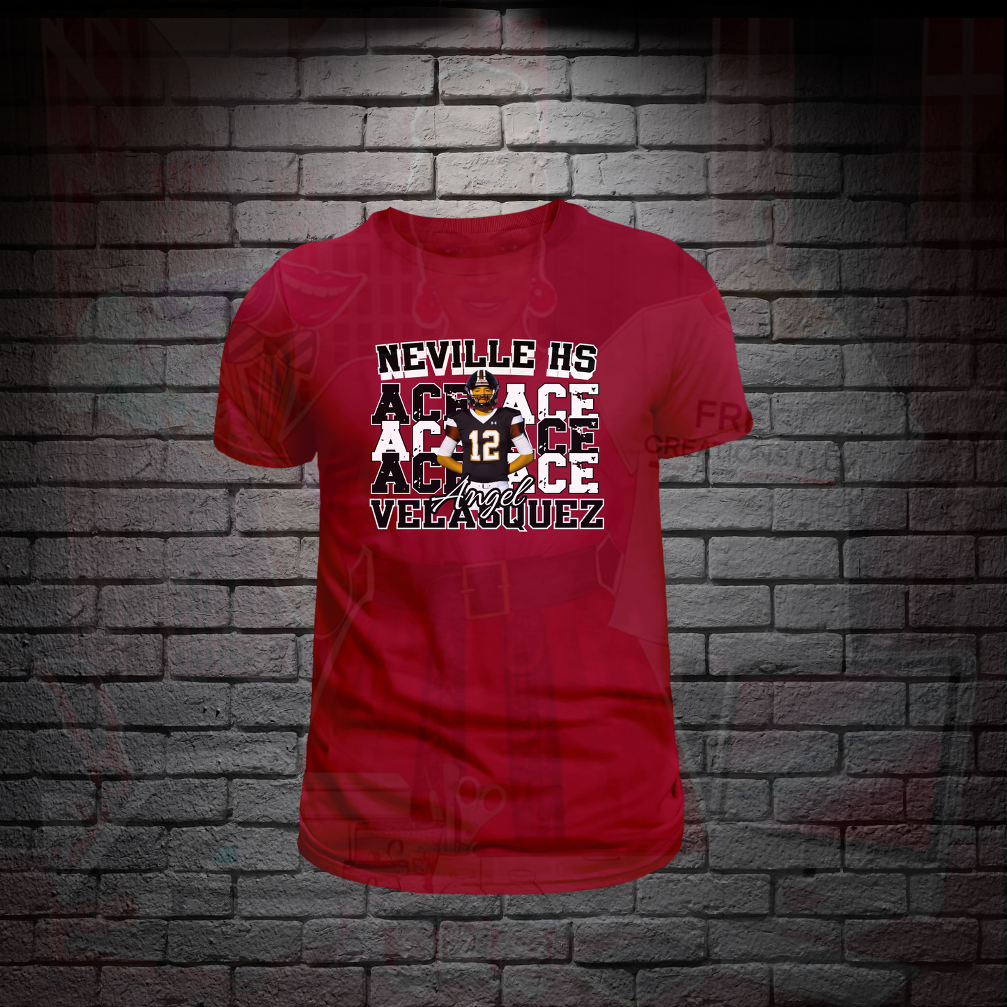 Black & White Stacked Football Design