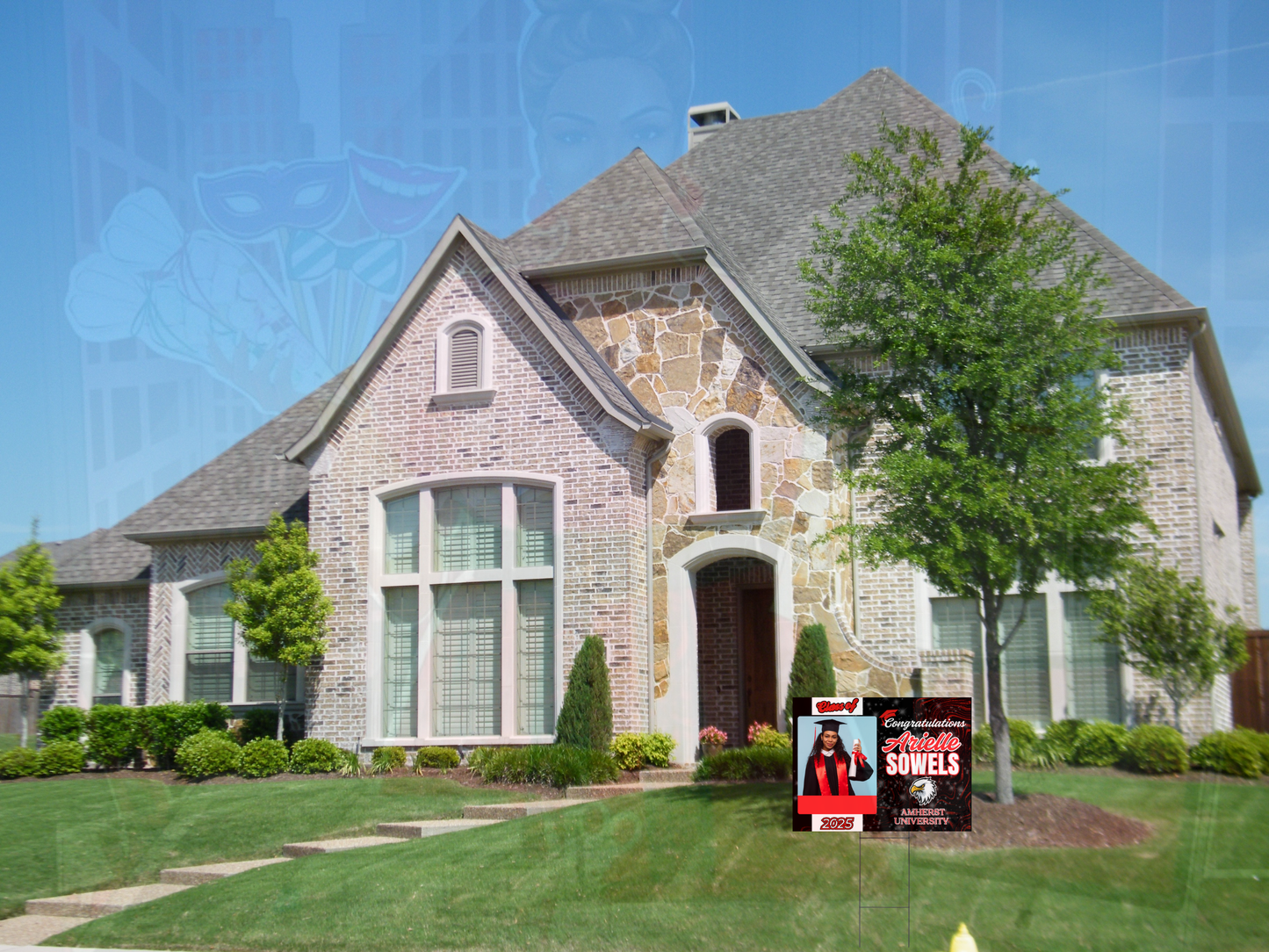 Red and Black Grad Yard Sign