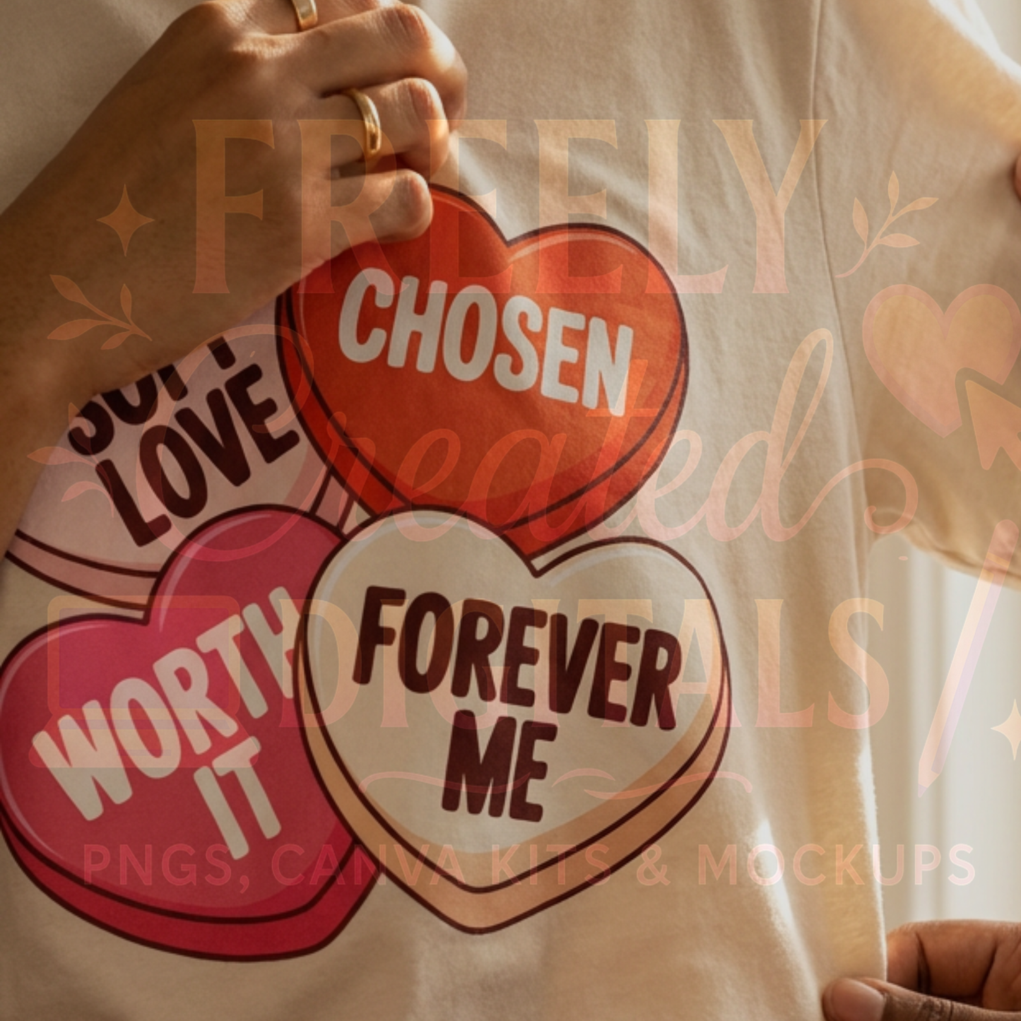 Affirmation Candy Hearts PNG