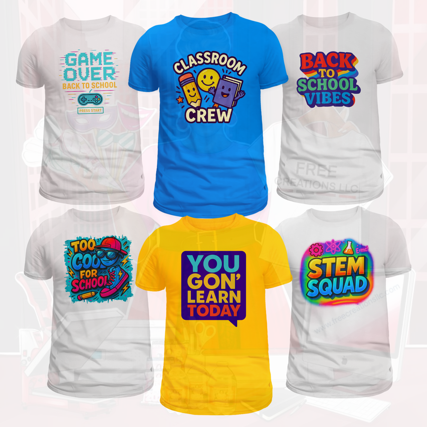 Back to School PNG Bundle| FREE Creations LLC