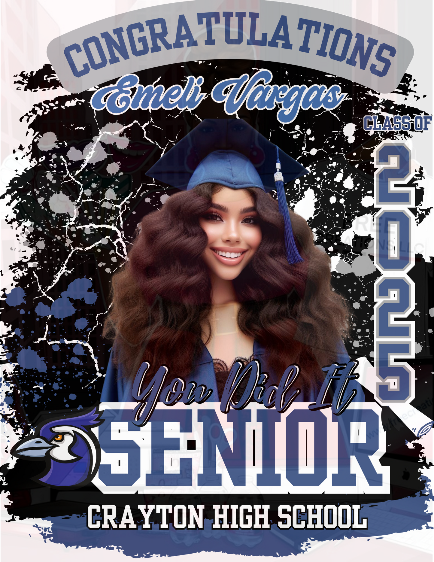 Blue and Black Graduation Design