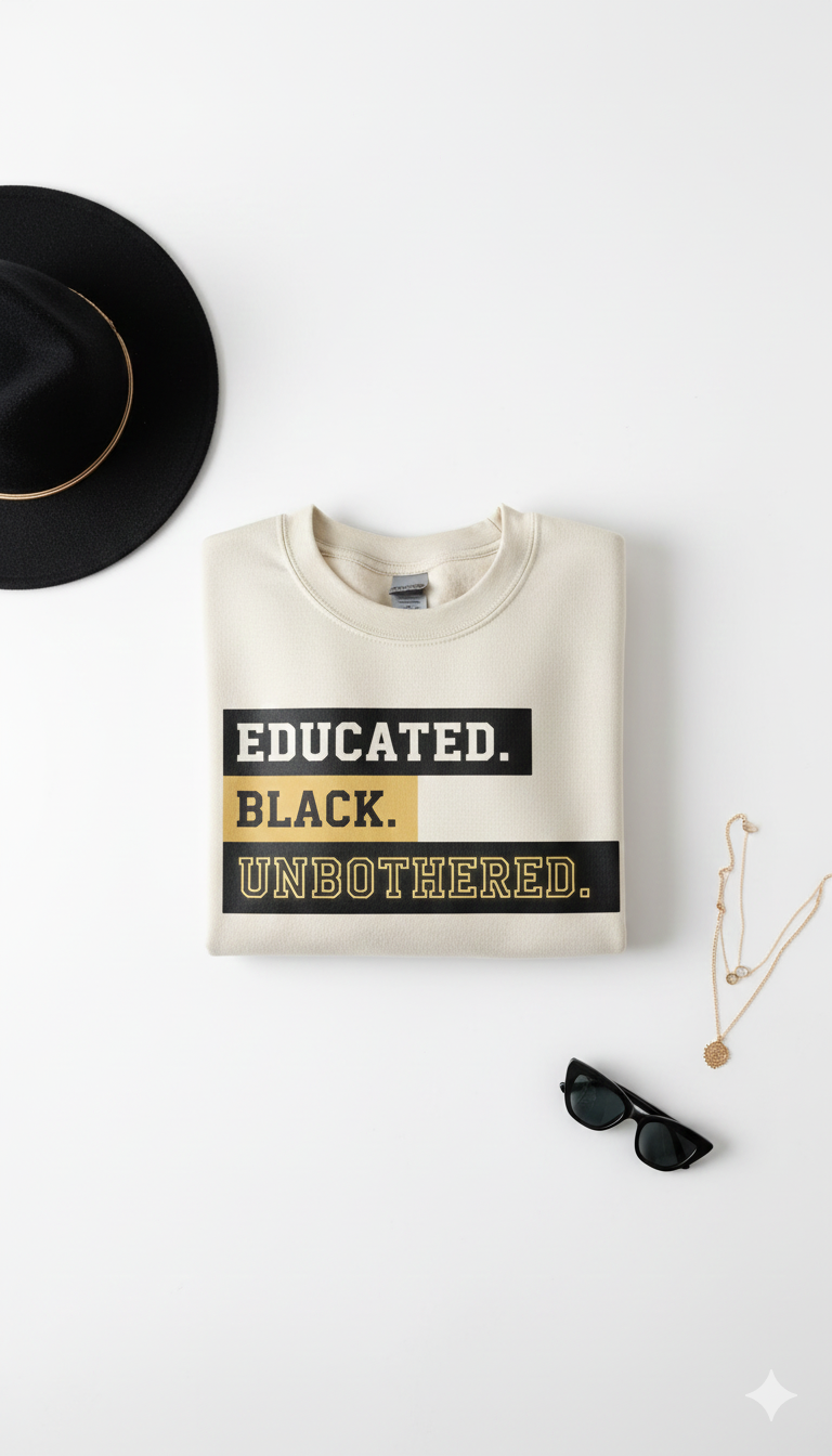 Educated. Black. Unbothered. Black History PNG