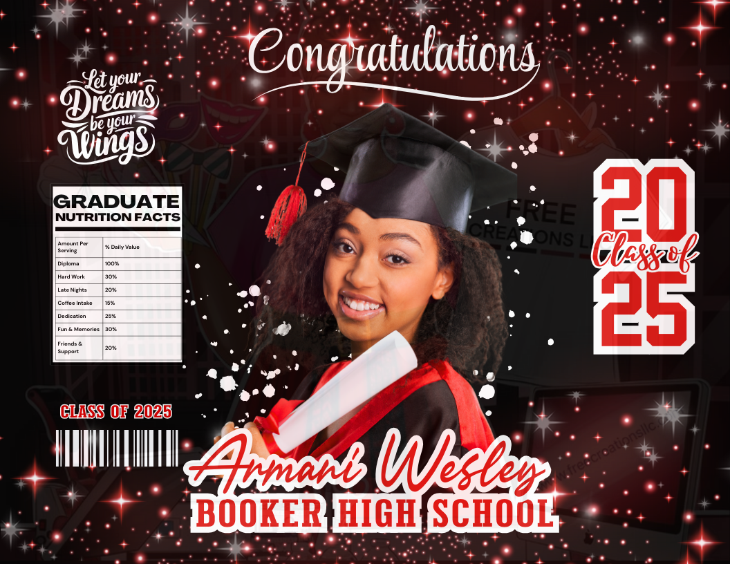 Red Sparkle Grad Chip Bag