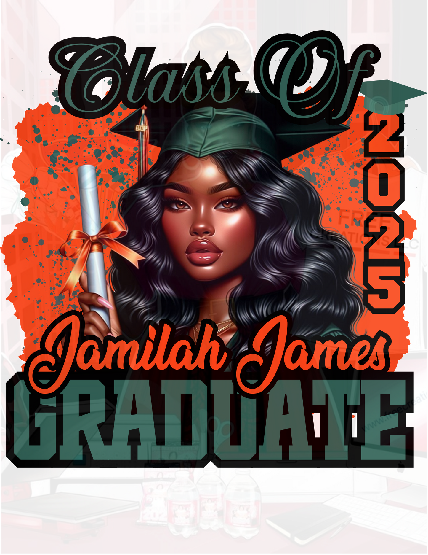 Orange and Green Graduation Design