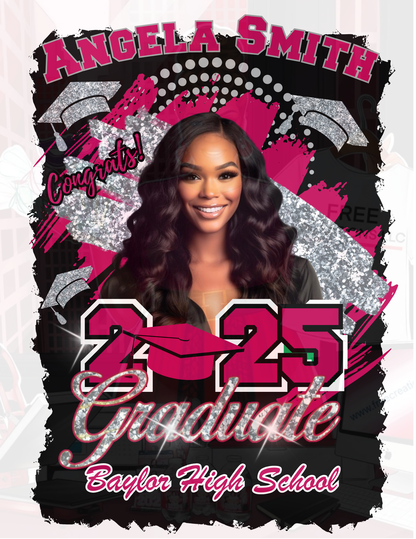 Pink and Silver Graduation Design