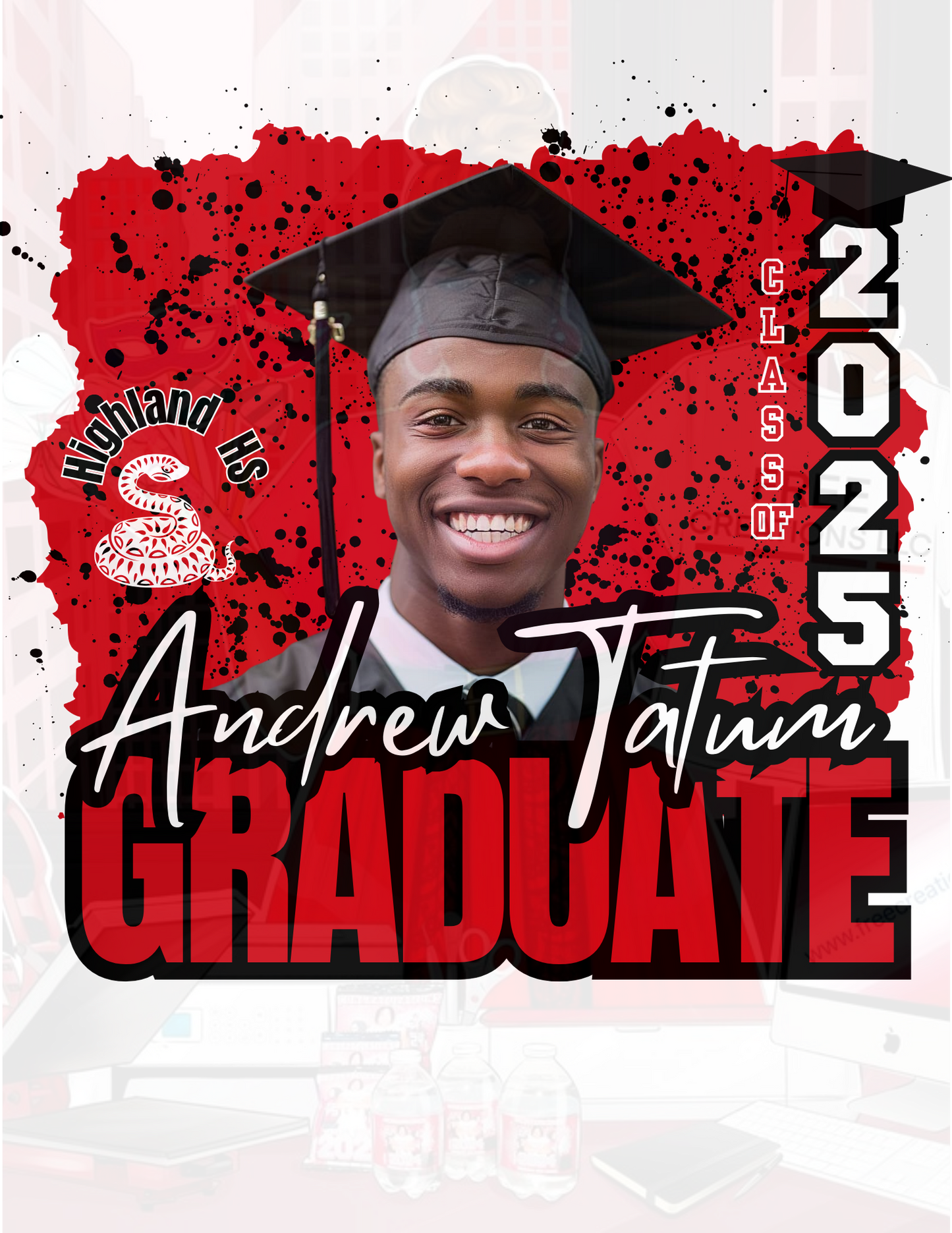 Red and Black Graduation Design