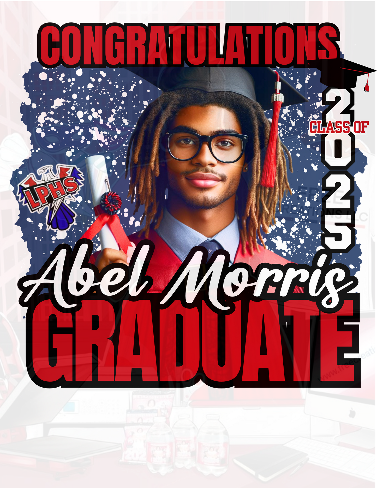Red and Blue Graduation Design