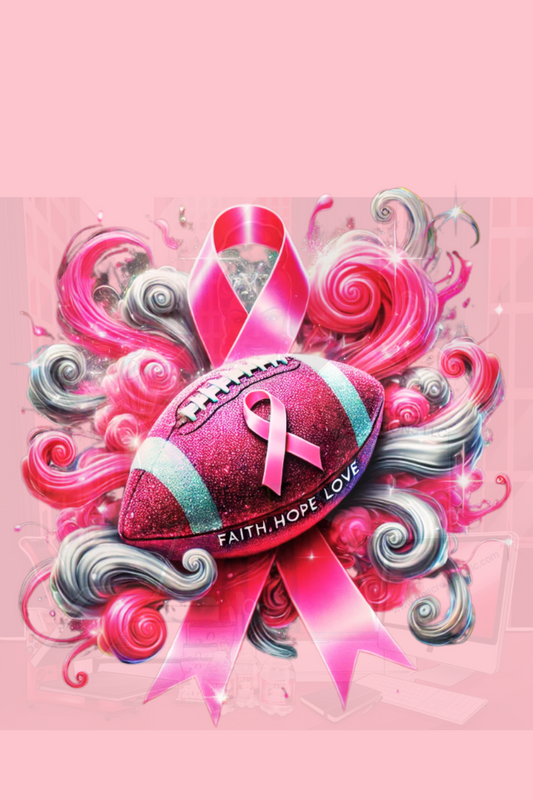 Breast Cancer Awareness Football Design - Editable Template for T-Shirts, Hoodies & Game Day Gear