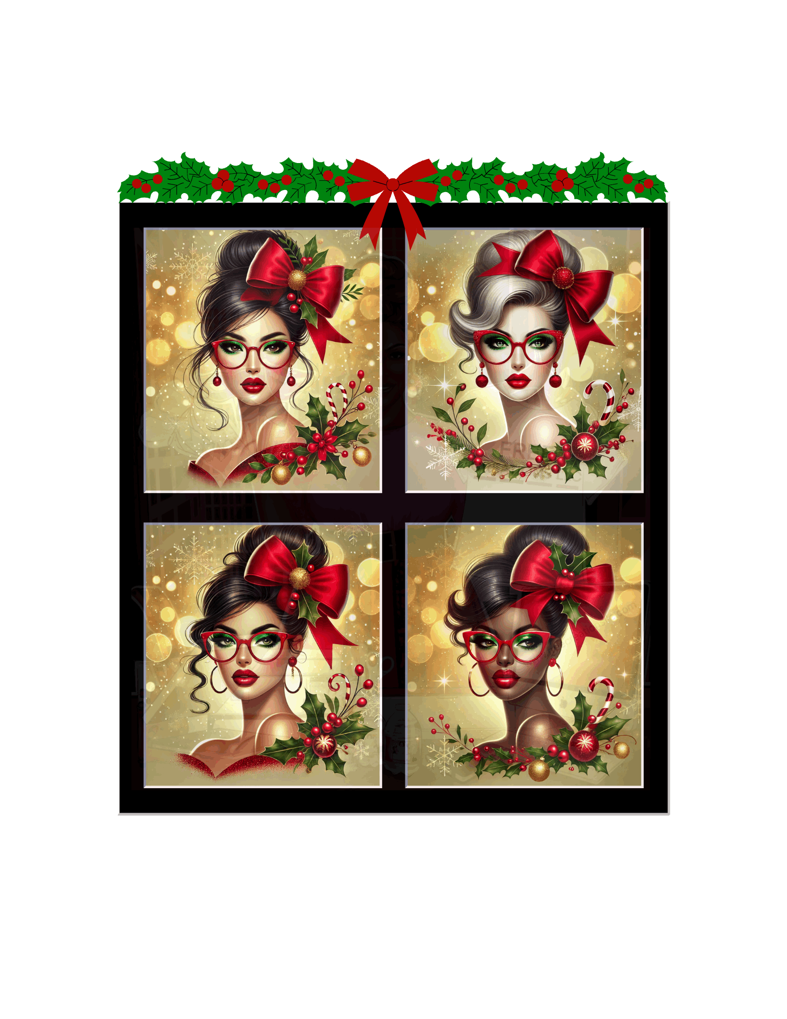 Christmas Beauties PNG Bundle | FREE CREATIONS LLC