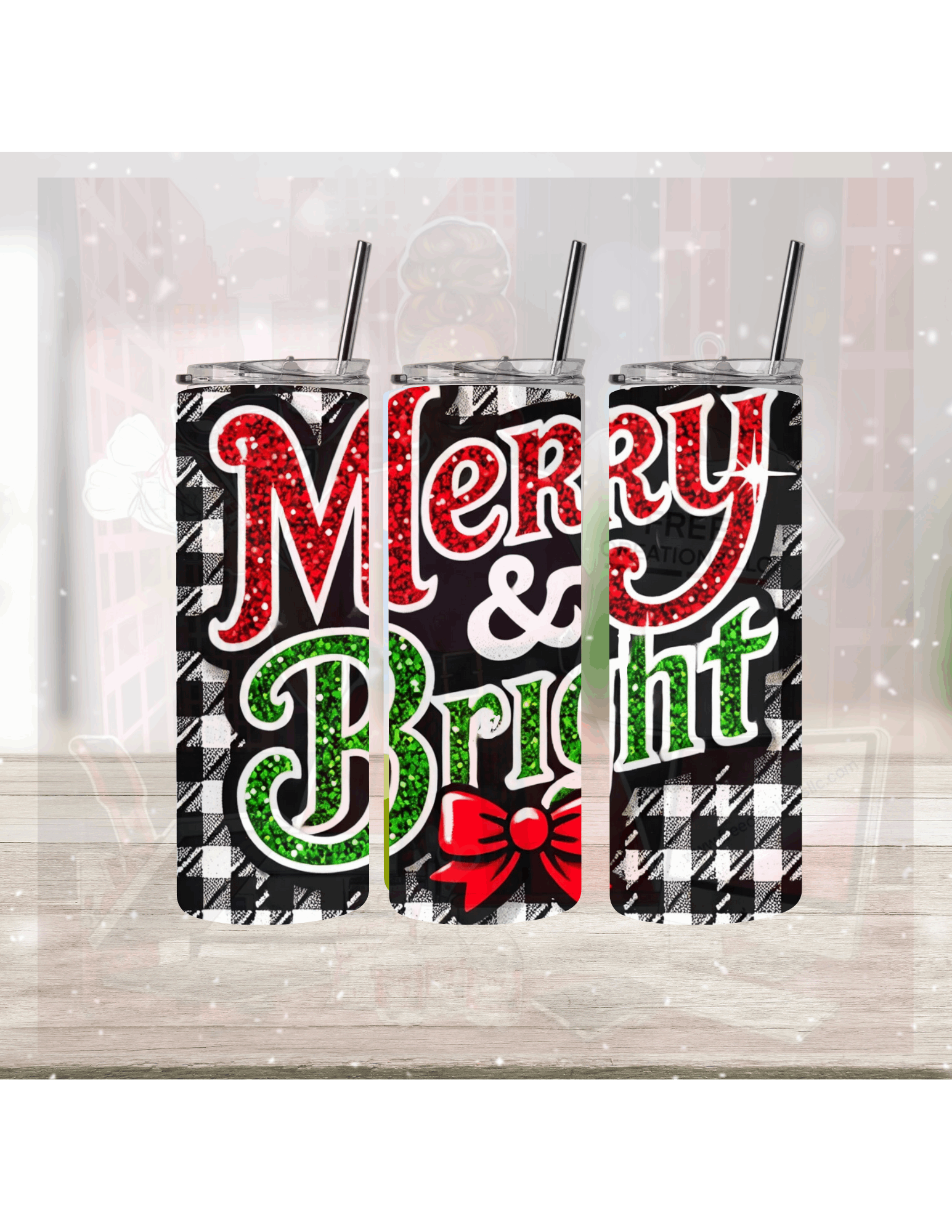 Merry and Bright Festive PNG –  Christmas Craft Design for Tumblers, Shirts, Tote Bags, and More