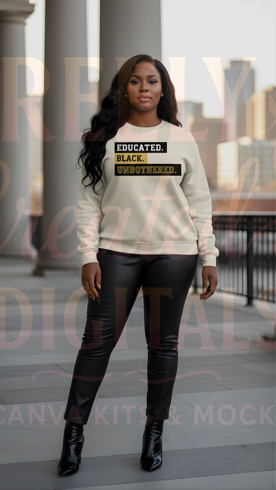 Educated. Black. Unbothered. Black History PNG