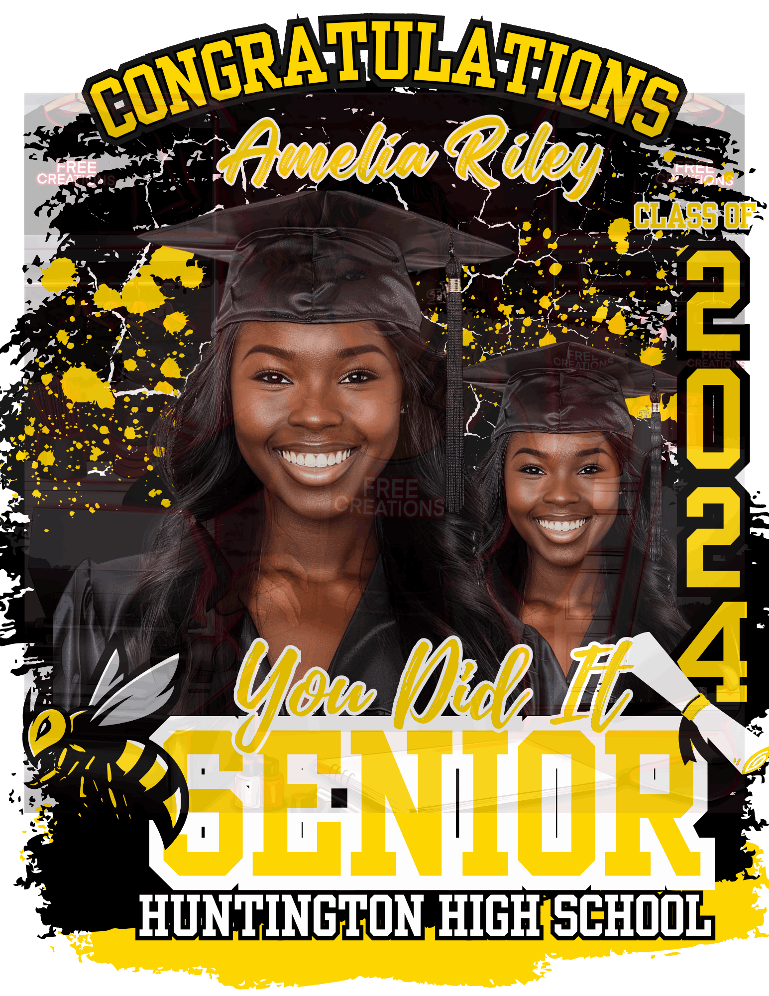 Graduation Party Template | Grad Design Bundle | FREE Creations LLC