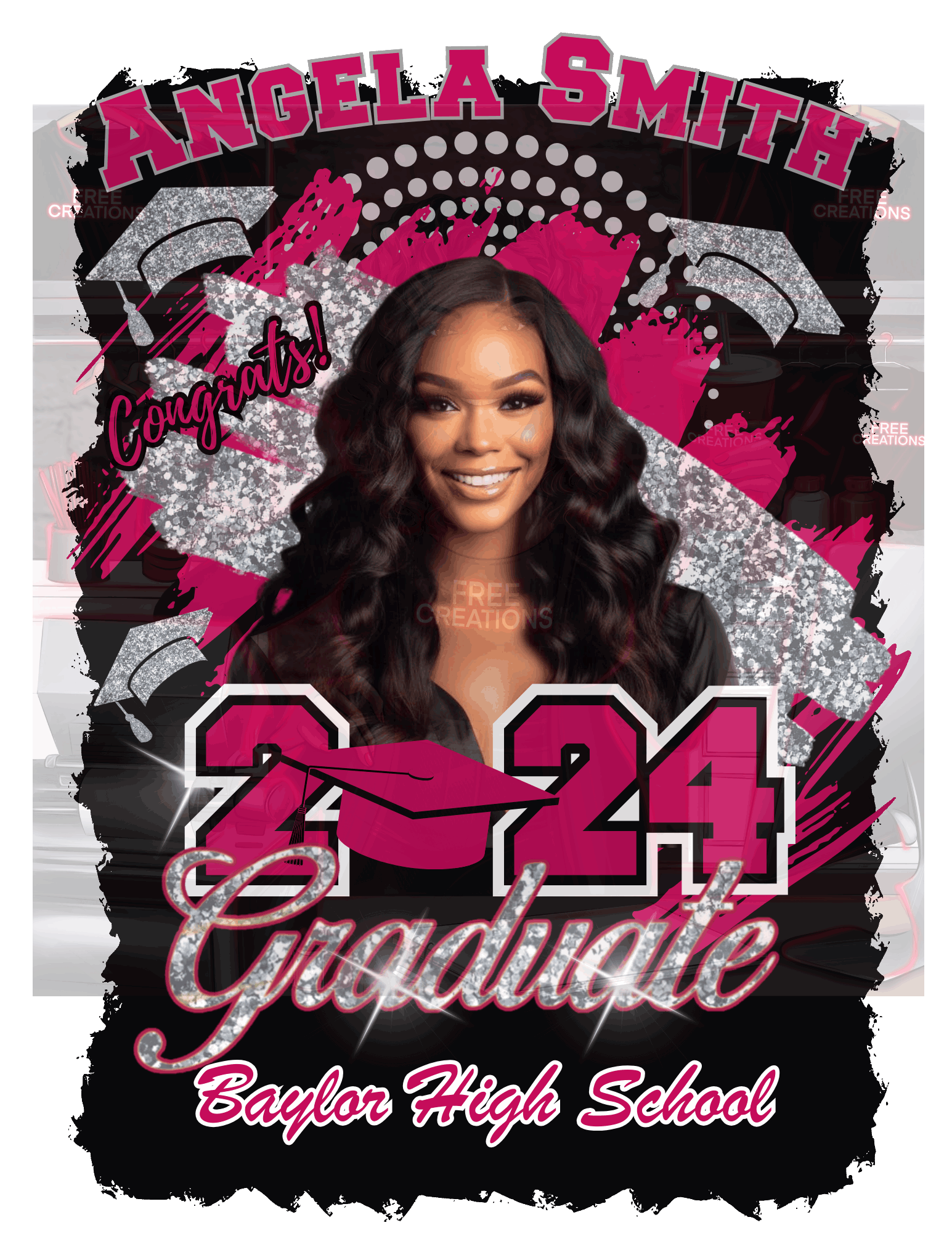 Graduation Party Template | Grad Design Bundle | FREE Creations LLC