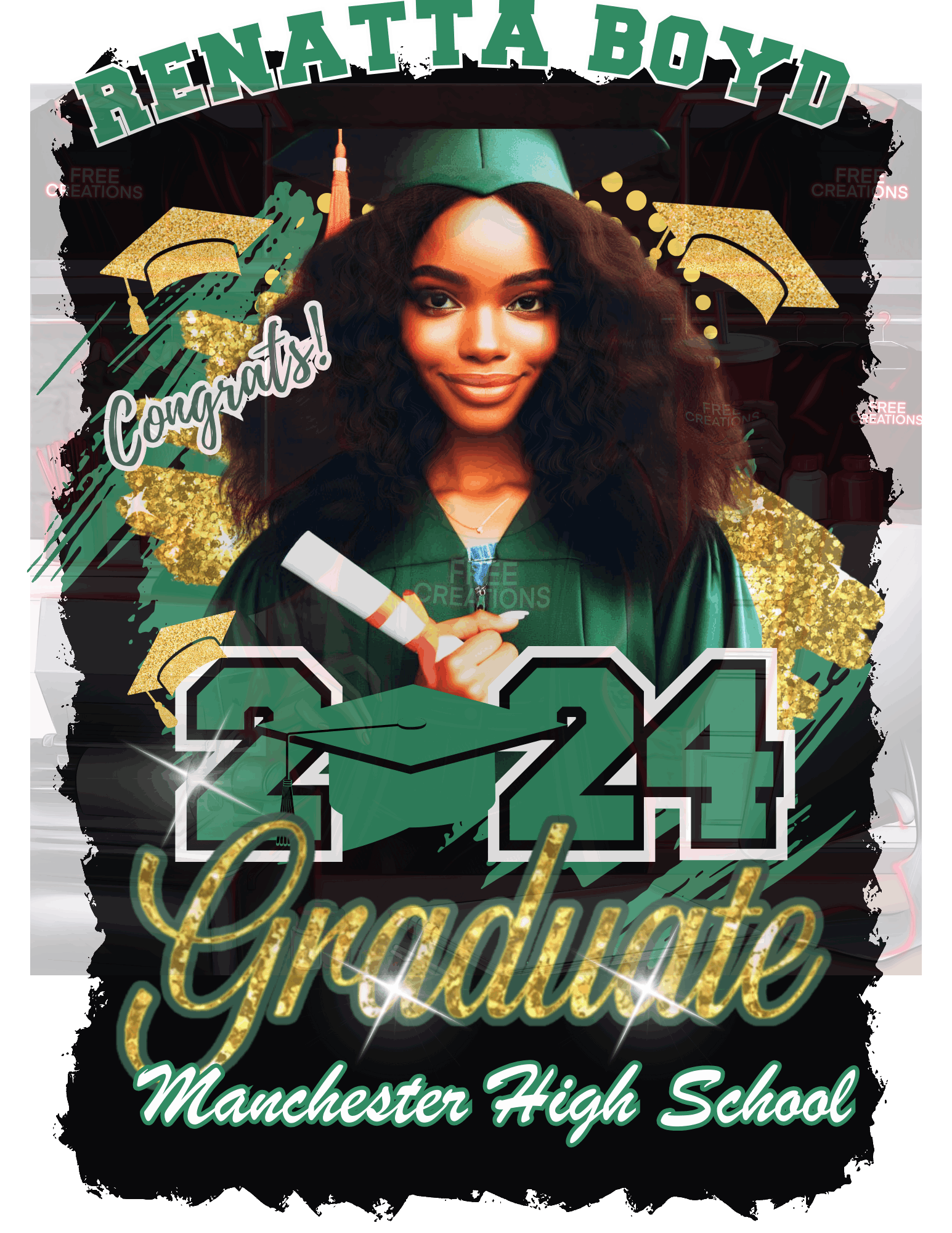 Graduation Party Template | Grad Design Bundle | FREE Creations LLC