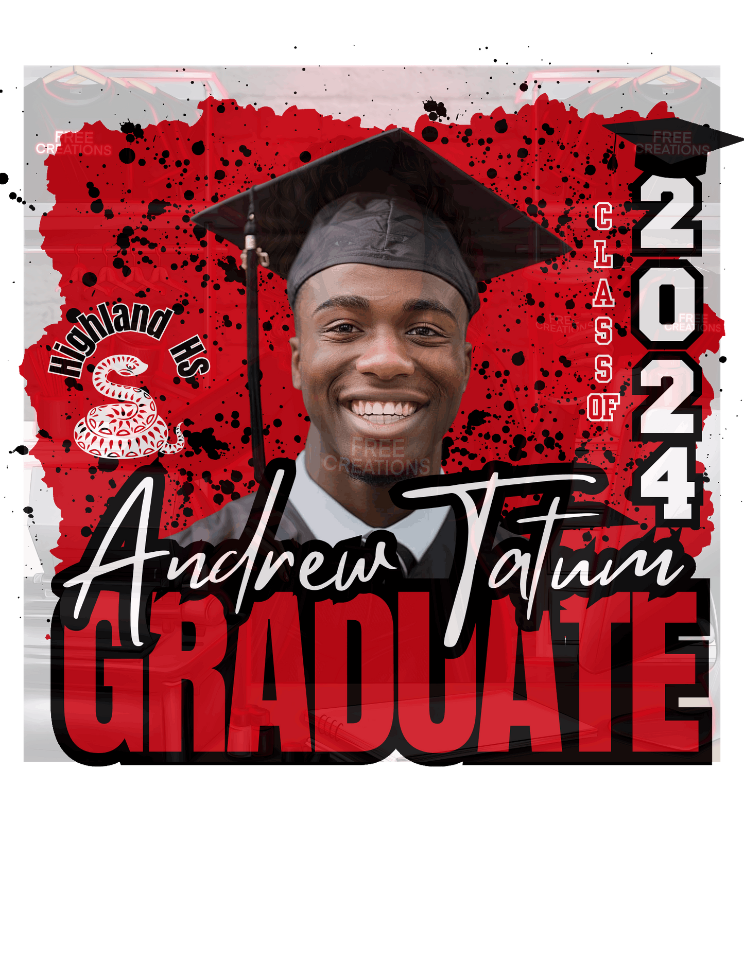 Graduation Party Template | Grad Design Bundle | FREE Creations LLC