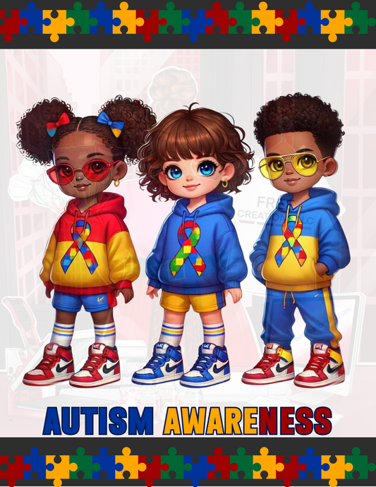 Autism Awareness Design - Editable Template for T-Shirts, Merch & Support Materials