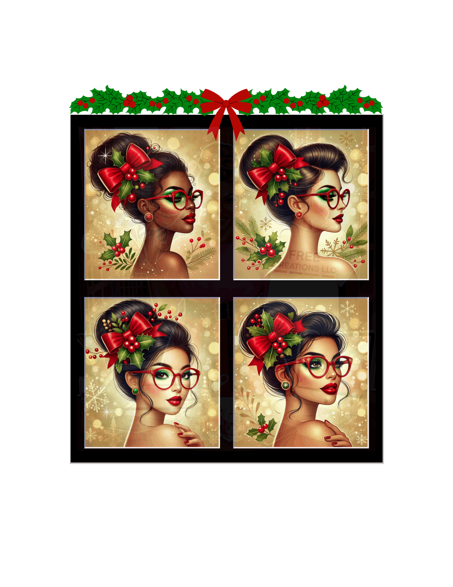 Christmas Beauties PNG Bundle | FREE CREATIONS LLC