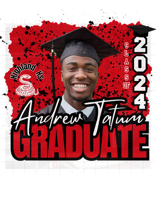 Red and Black Graduation Design - Editable Template for Announcements, Apparel & Party Decor