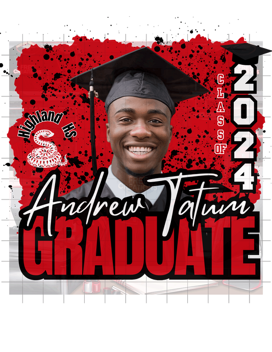 Red and Black Graduation Design - Editable Template for Announcements, Apparel & Party Decor