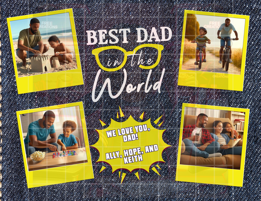 Best Dad in the World Editable Design Template – Customizable Father's Day Gift & Printable