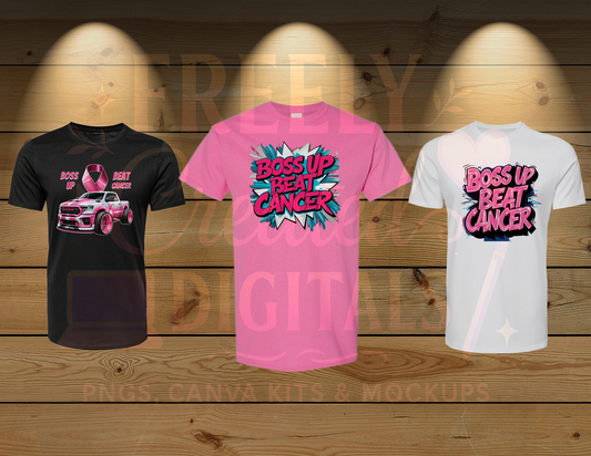 Boss Up, Think Pink PNG Bundle| Awareness Designs+ Bonus