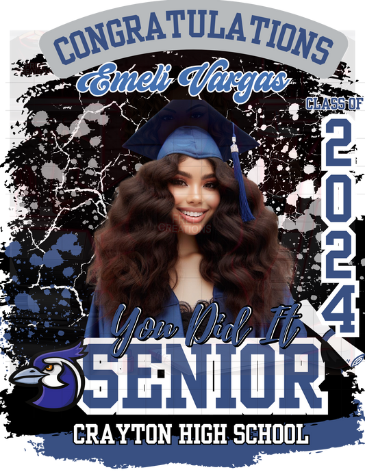 Blue & Black Graduation Design - Editable Template for Graduation Invitations, Apparel & Decorations