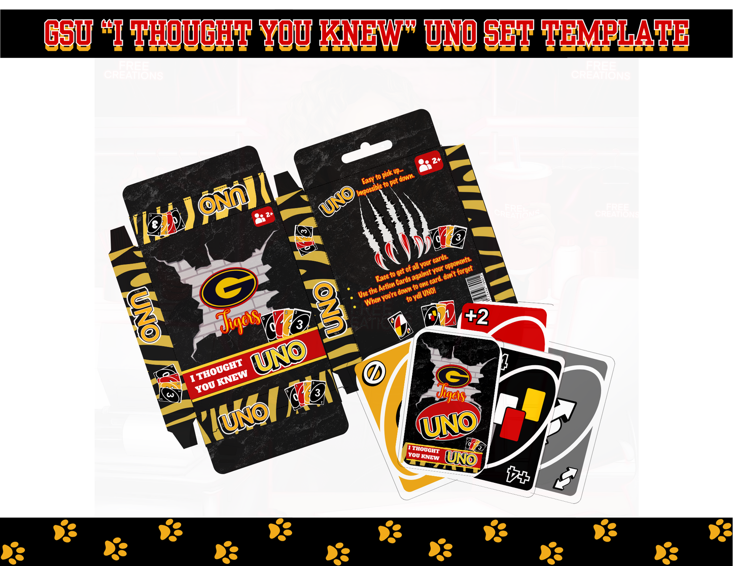 GSU 'I Thought You Knew' Uno Card Set - Editable Template for Custom Game Night Fun