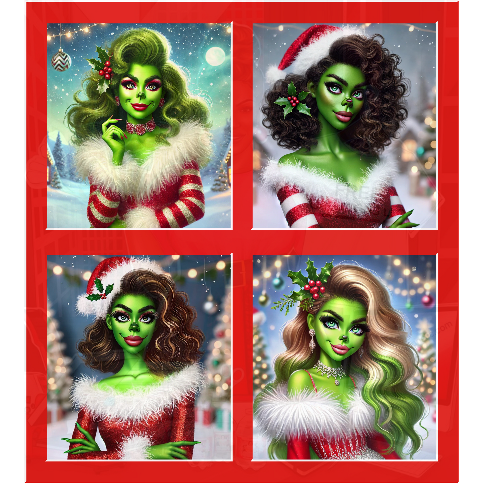 Glam Green Babes PNG | Trendy Christmas Designs | FREE Creations LLC