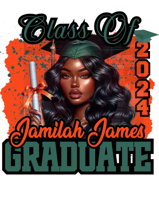 Orange & Green Graduation Design - Editable Template for Grad Invitations, Apparel & Decorations