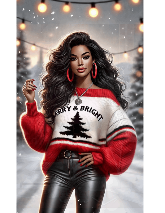 Latina Woman PNG | Festive Holiday PNG | FREE CREATIONS LLC