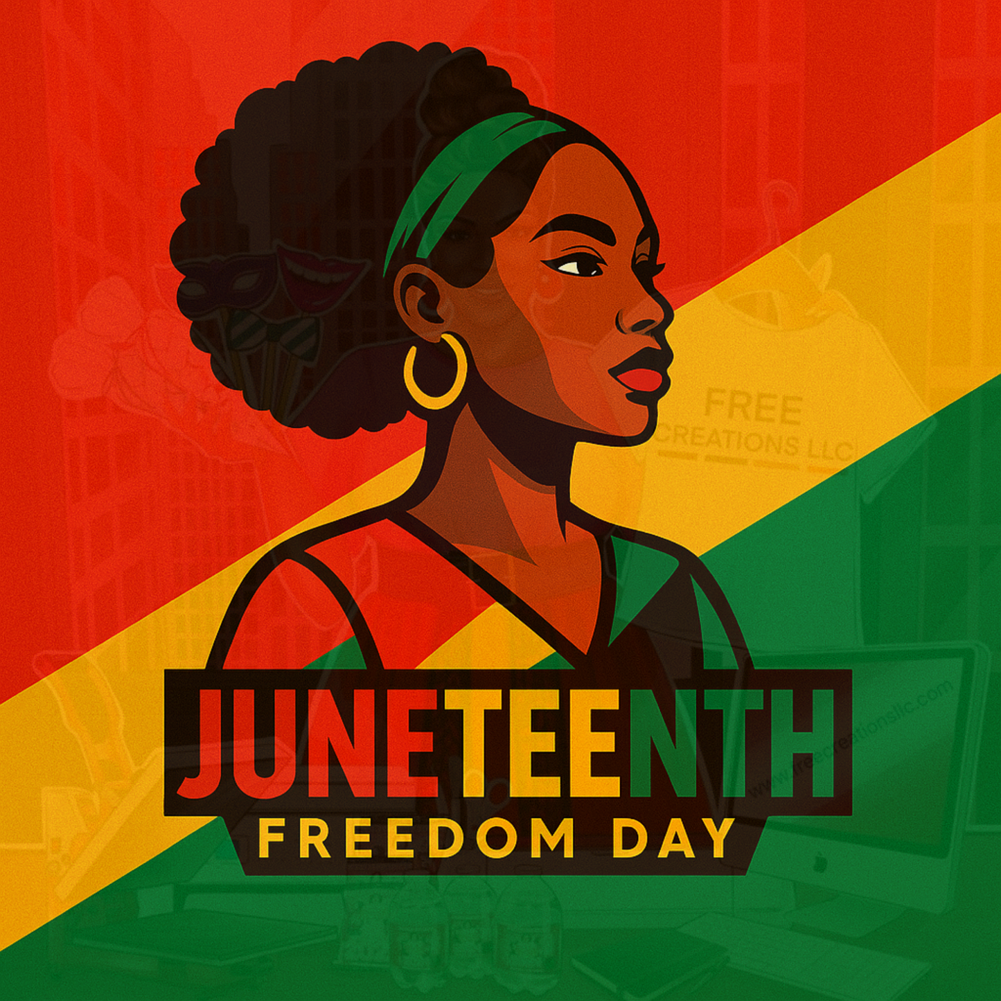 Modern Woman Juneteenth Design| FREE Creations LLC