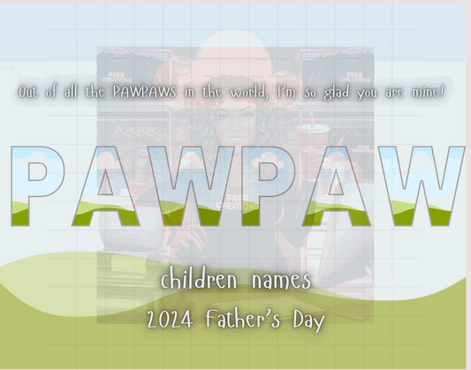 Paw Paw Father's Day Frame - Customizable Template for Grandpa's Special Day Gift