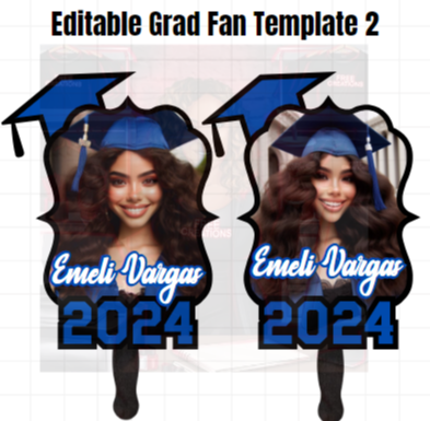 Editable Graduation Fan Template 2 - Customizable Design for Graduation Ceremonies & Celebrations