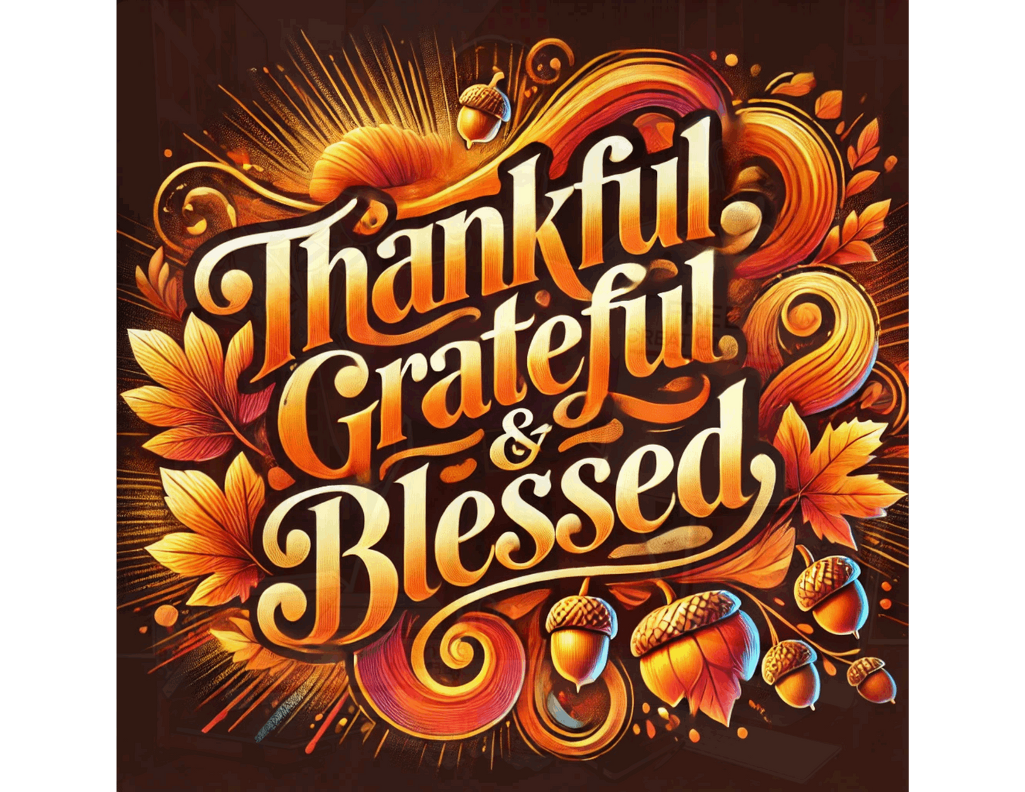 Thankful, Grateful & Blessed PNG | FREE Creations LLC