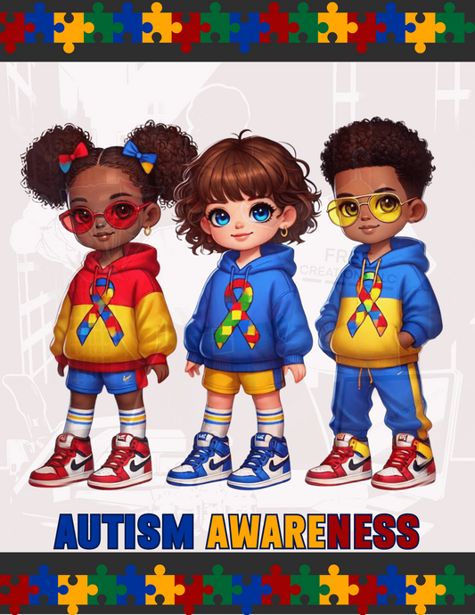 Autism Awareness Design | Custom Template Design | FREE CREATIONS LLC