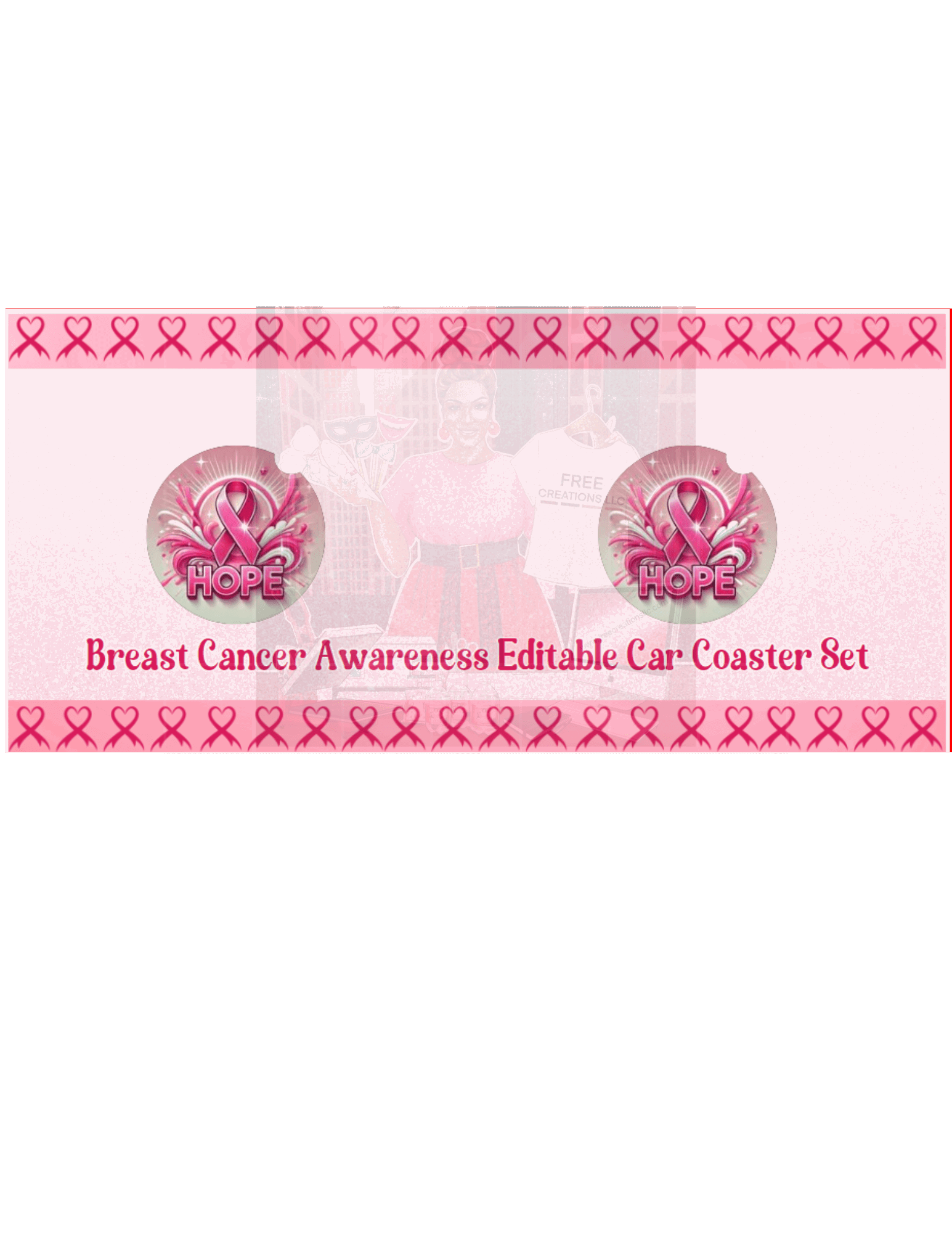 Breast Cancer Awareness Template | Custom Design | FREE CREATIONS LLC