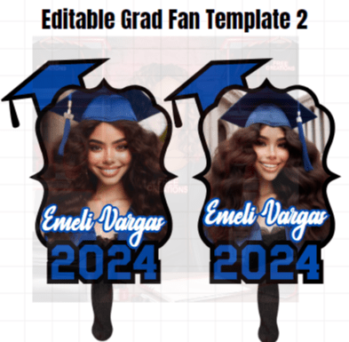 Editable Graduation Fan Template 2 - Customizable Design for Graduation Ceremonies & Celebrations - FREE CREATIONS LLC